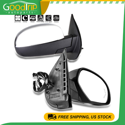 For Chevrolet 2007-2014 GMC Chrome Power Heated Fold Arrow Light Mirror Right