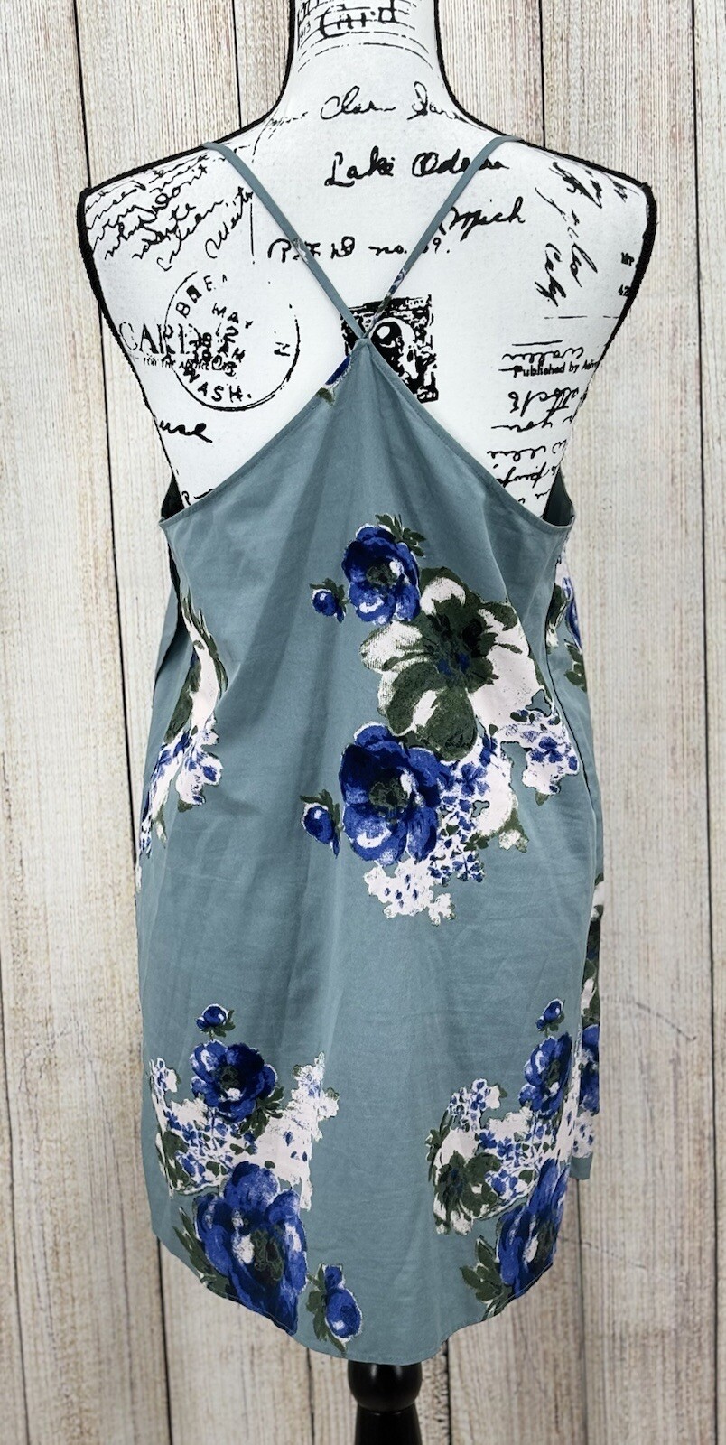 Free People Intimately Cascades Mini Slip Dress Size Small Blue Floral Chiffon