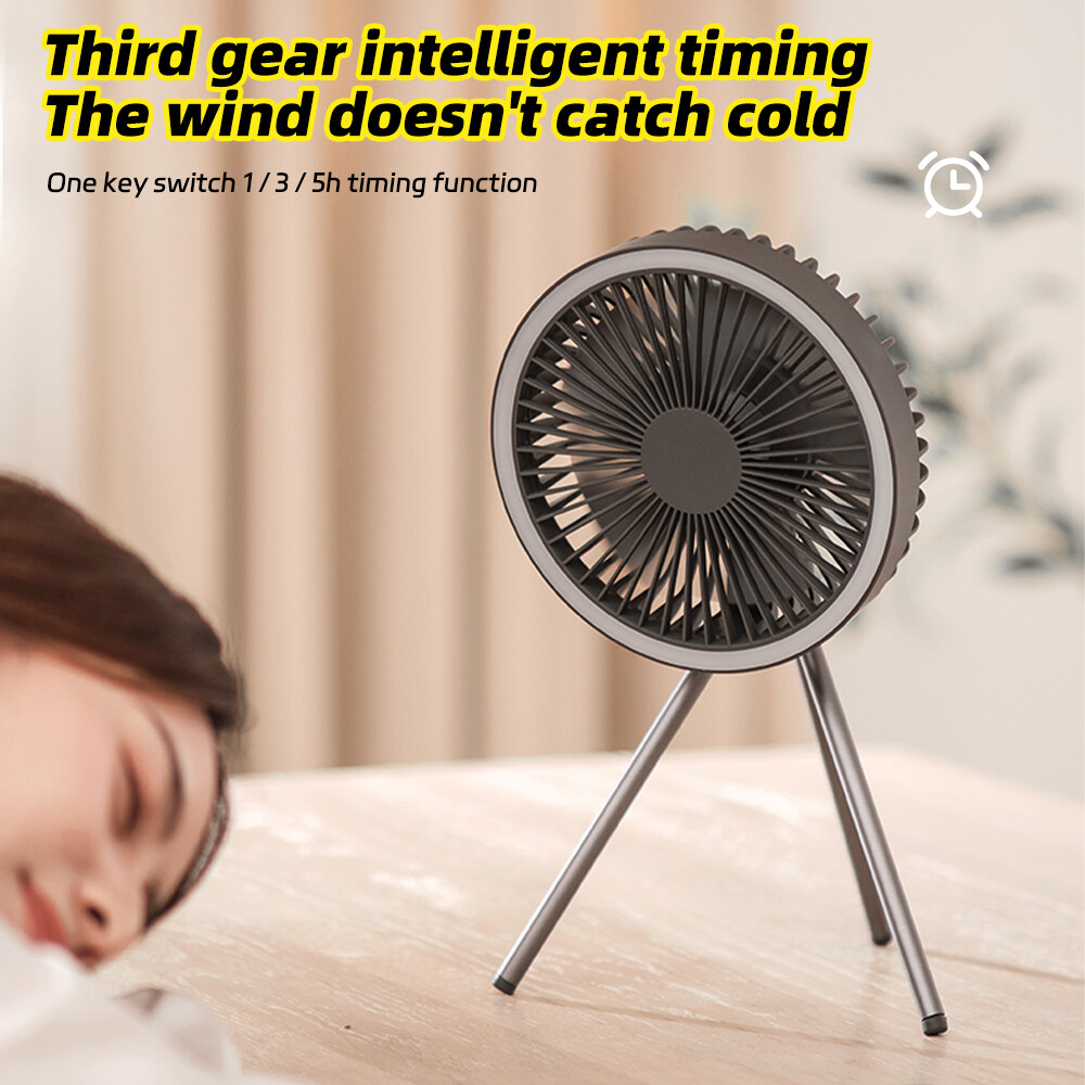 20000mAh Camping Fan Rechargeable for Tent with LED Light USB Desk Fan