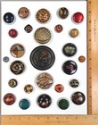 Card of 27 Celluloid Antique Buttons #5, Mostly Bubble Tops, Nice Assortment