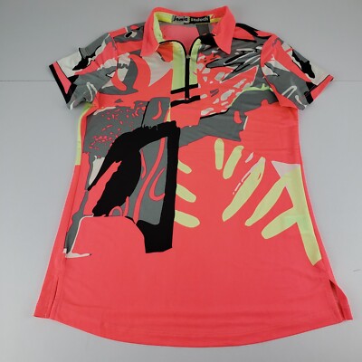 Jamie Sadock Golf Top Women's Small Multicolor 1/4 Zip Stretch Collared Shirt