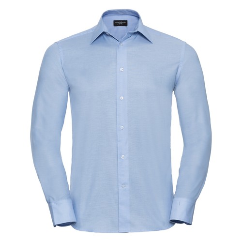 Russell Collection Mens Tailored Long Sleeve Oxford Shirt R-922M-0 - Formal Wear - Picture 8 of 25