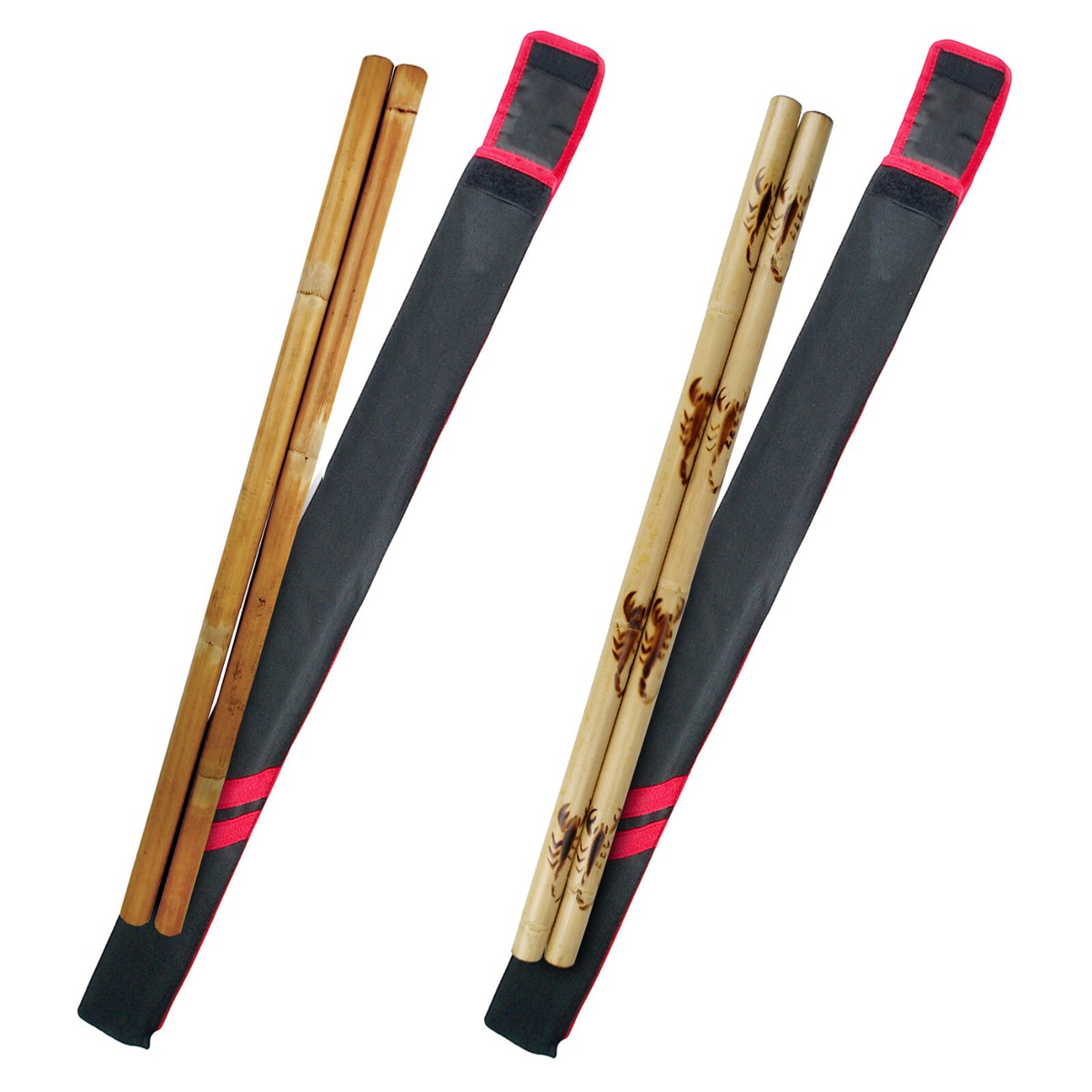 Set of 2 pairs Escrima Sticks Kali Arnis Rattan Burnt Scorpion