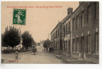 MARIGNY LE CHATEL Aube CPA 10 La rue du bourg d'eau, Ostseite