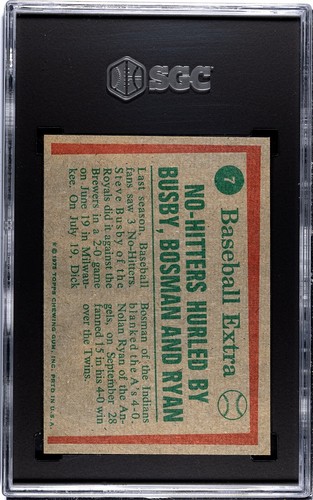 1975 Topps Highlights #7 No-Hitters Nolan Ryan Graded SGC 7 - Picture 2 of 3
