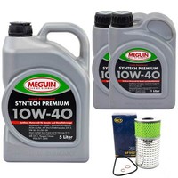 MotoröL Set Syntech 10W-40 Meguin 7 Liter + ÖLfilter FüR Mercedes 190 E-Klasse