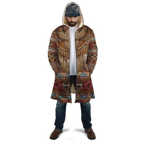 Owl Bird Native American 3D All Over Printed Hooded Cloak Coat - Picture 2 of 3