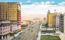 Postcard Ocean Boulevard Looking East Long Beach California NH1