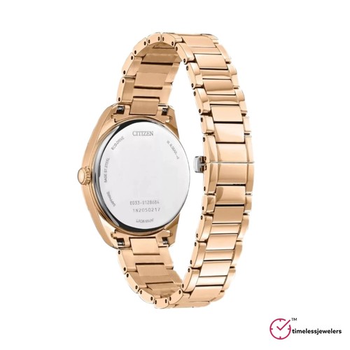 Citizen Eco-Drive Womens Roman Numerals Rose Gold Braclet Watch 35MM EM0973-55A - Picture 2 of 4