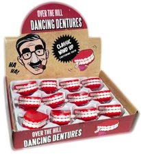 12 WIND UP DANCING DENTURES Funny Gag Gift Walking Chattering Moving Teeth 1 Box