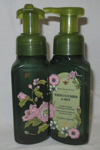 Bath & Body Works Gentle & Clean Foaming Hand Soap Set 2 WHITE CUCUMBER & MINT - Picture 2 of 4