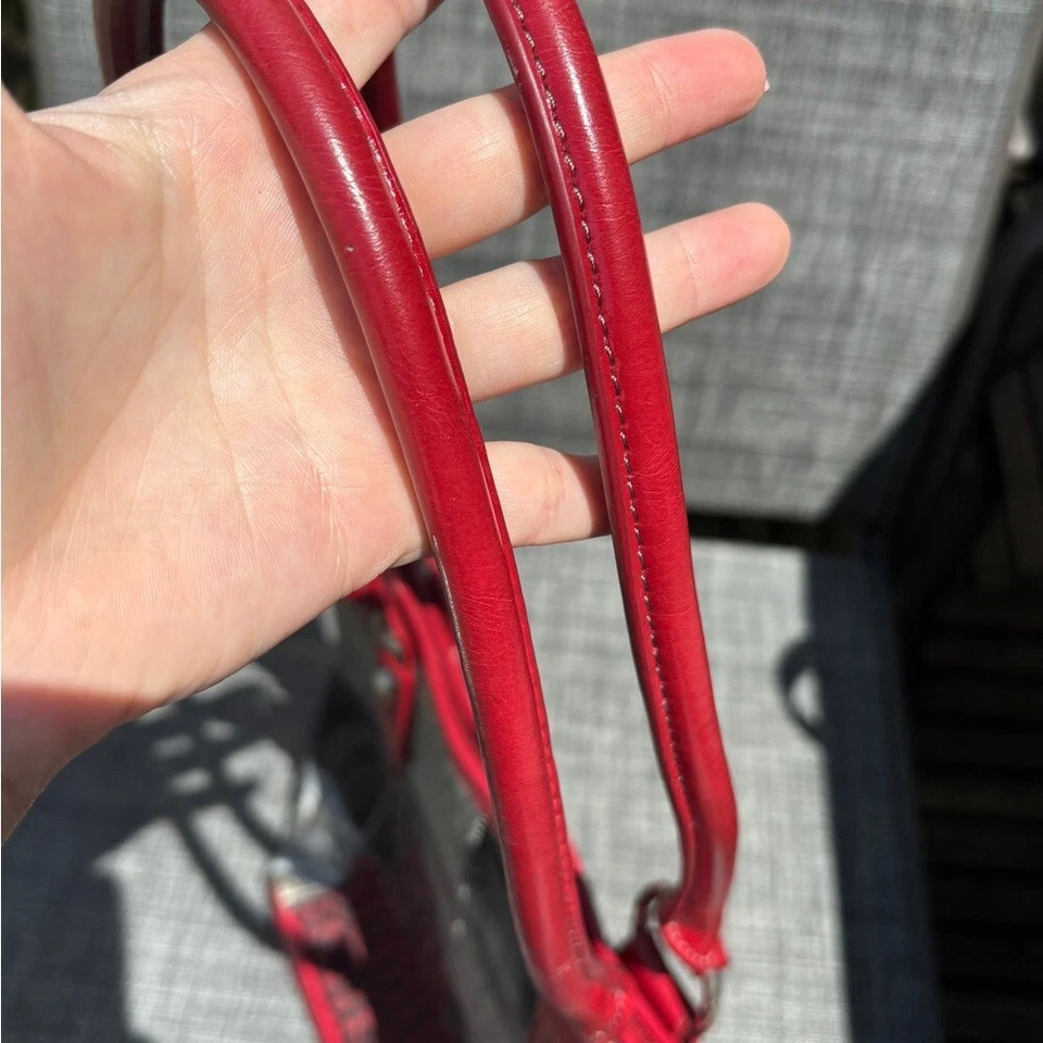 Bolso de Mano Vintage Y2K Giani Bernini Patchwork - Rojo, Negro y Plata Foto 3 de 4