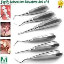 Dental Surgical Root Elevators Flohar Luxation Luxating Elevators Heidbrink 6PCS