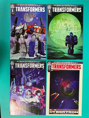4x TRANSFORMERS # 1 2 Comic ~ VARIANT 1 A B 1 & 2 RI 1:10 ~ IDW 