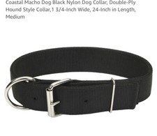 Coastal Macho Black 24  Dog Collar NWT Medium