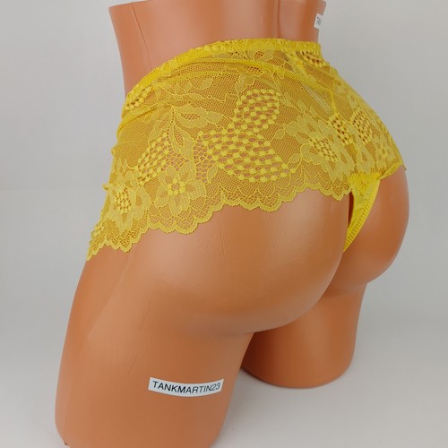 Lane Bryant Cacique Wide Side Thong Hook & Eye Plus Panties W/ Lace Yellow 22/24 - Picture 3 of 7