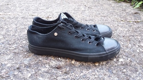 DUNLOP Black Canvas Lo Top Trainers 