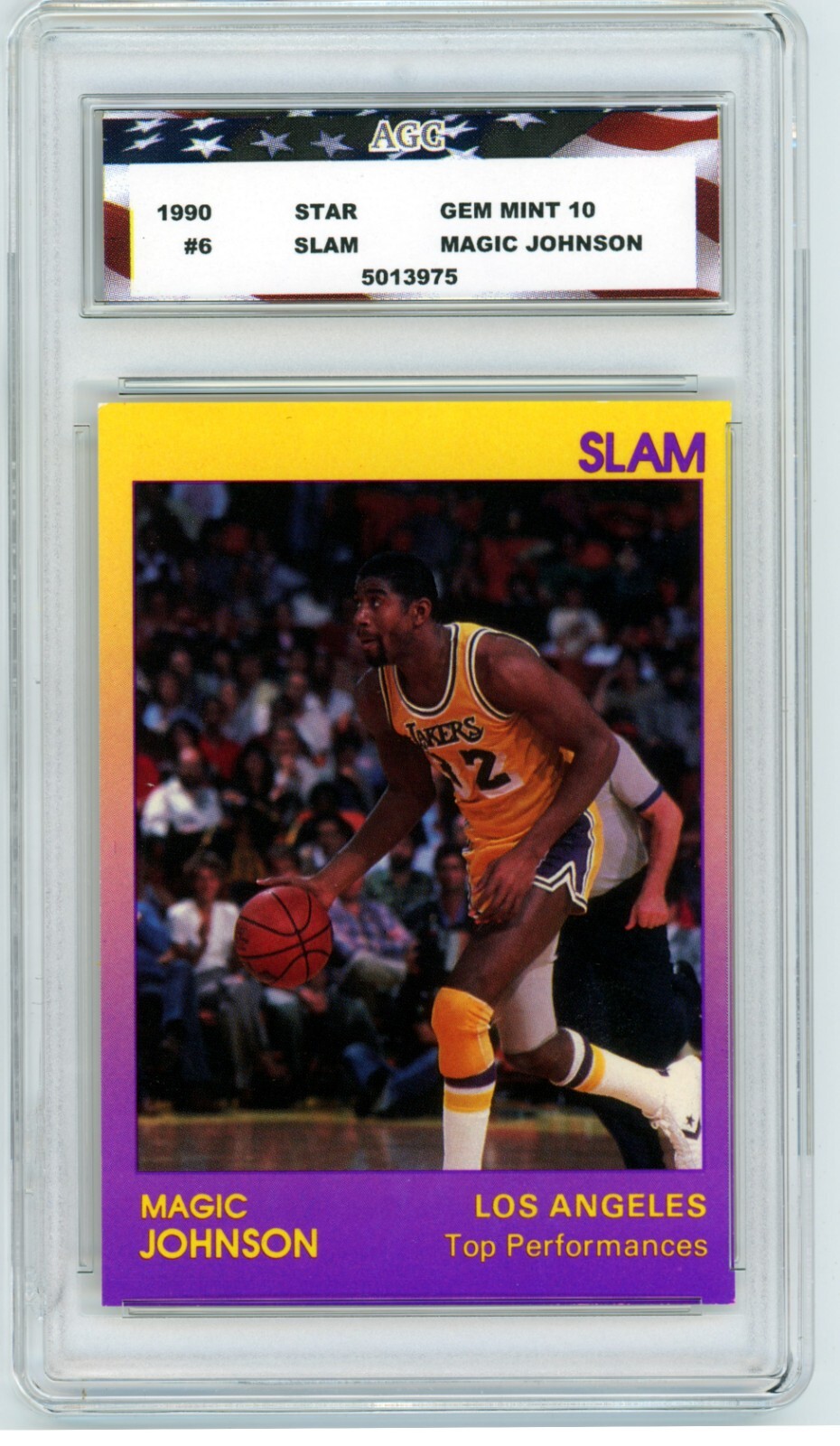 1990 Star Slam Magic Johnson AGC 10 Gem Mint LA Lakers Limited 1500