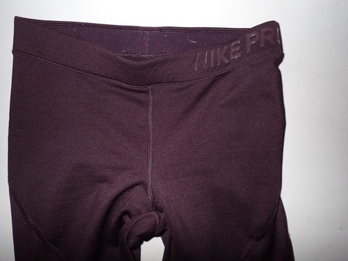 Nike Pro Hyperwarm Legging Work out Pants Women S Eggplant Purple - Picture 2 of 7