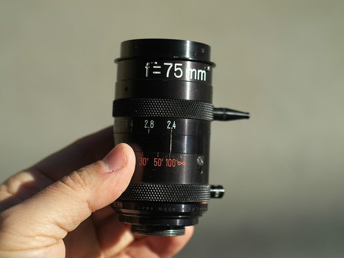 Kern Switar 75mm f2.4 Rare NASA Apollo Mission C Mount Lens 16mm Camera Bolex