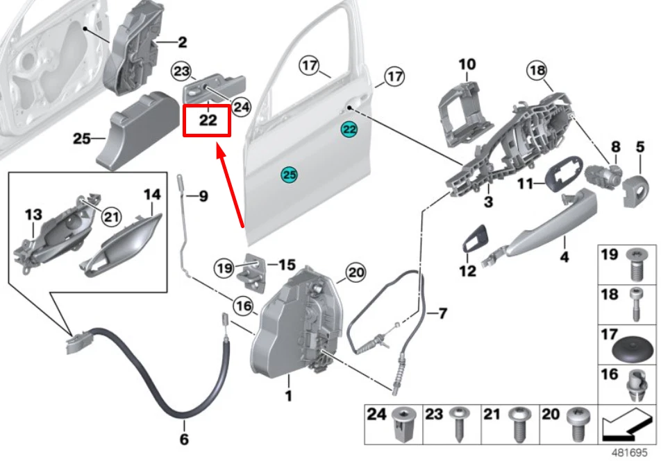 NEU BMW 2 CABRIO F23 VORDERE LINKSTÜRSTÜRE 51337349067 7349067 