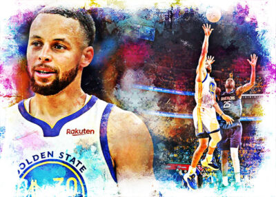 2022 STEPHEN CURRY GSW 8/10 ORIGINAL PRINT ART SKETCH CARD ARTIST SIGNED