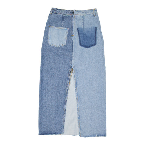 Falda recta azul denim larga de ZARA para mujer S - Imagen 3 de 6