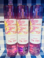 3 NEW BATH  BODY WORKS PINK TIE DYE FRAGRANCE MIST SPRAY SPLASH LARGE 8 OZ