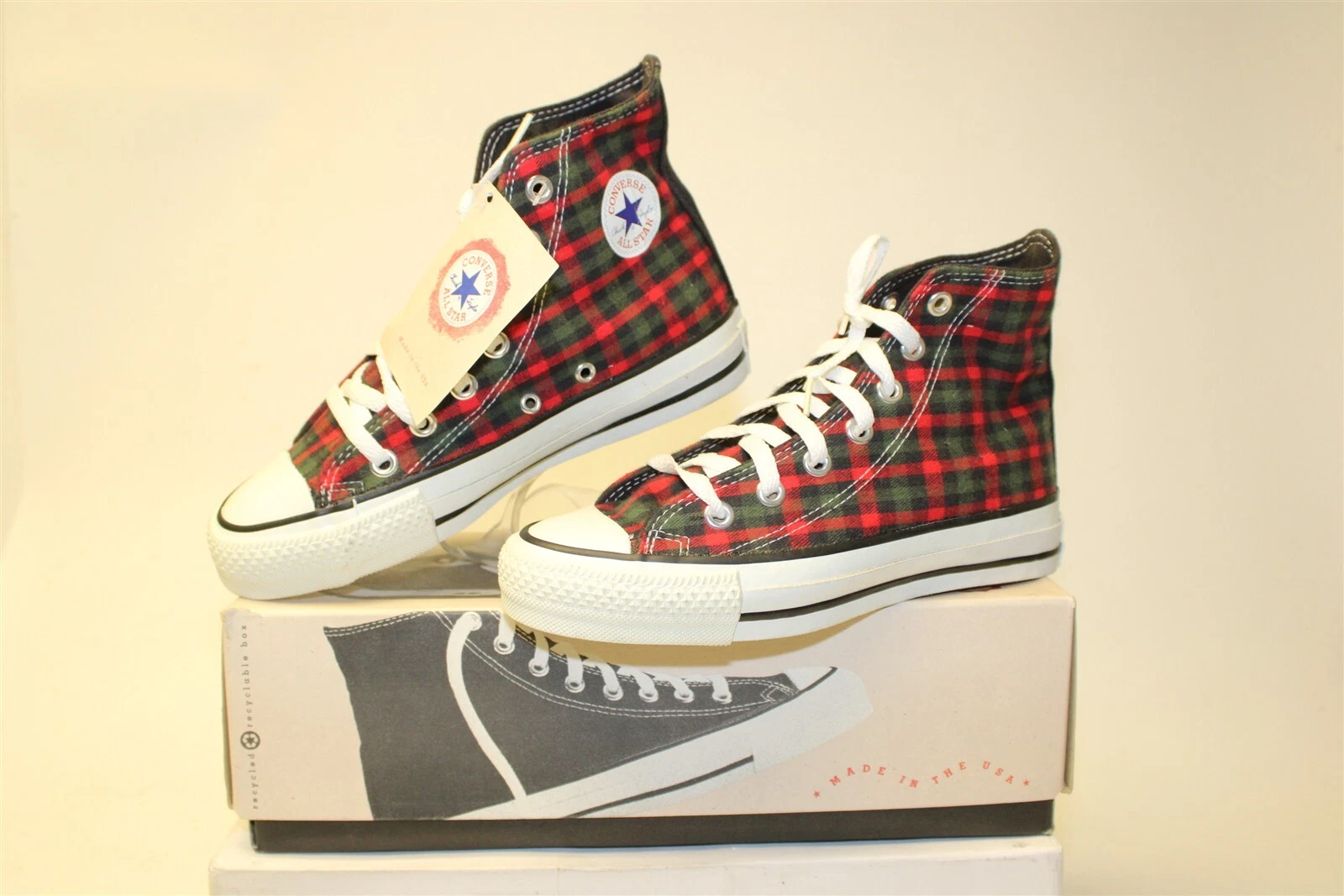 Sneakers alte Converse All Star vintage donna 5 5 nuove made in USA scarpe STOCK ESAURITO