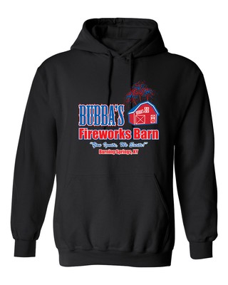 Bubbas Fireworks Barn Burning Graphics Novelty Sarcastic Humor Men's Hoodies