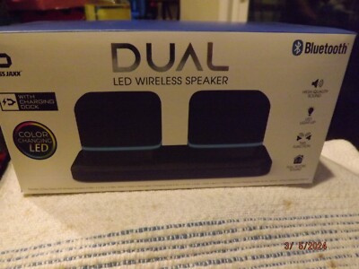 Black Dual Bluetooth LED Wireless Speaker--NIB