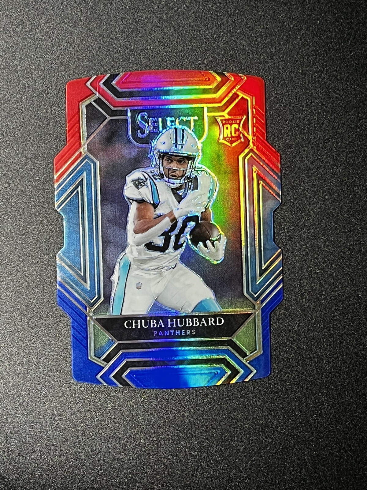 2021 Panini Select Chuba Hubbard #276 - Carolina Panthers - Red Blue Die Cut -RC