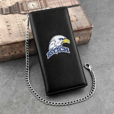 Long Biker Eagle Design Leather Wallet Mens Purse Card Holder Wallet with Chain