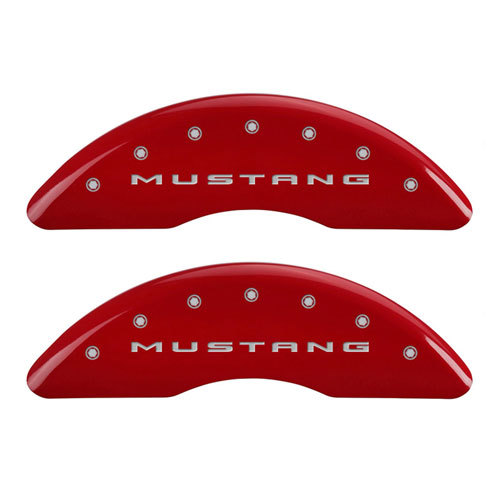 2015-2019 Ford Mustang GT 5.0 6 Piston Front + Rear Red MGP Brake Caliper Covers - Picture 2 of 10