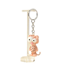 PVC Large Eyed Animal Key Chain Key Ring - New - Cheetah