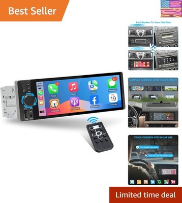 Single Din Car Radio with CarPlay: Bluetooth Car Stereo Android Auto - 6.5 In...