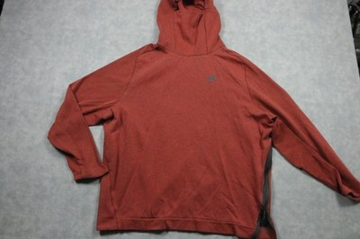 Nike Hoodie Sweatshirt Mens 2XL Orange Pullover Knit Side Zip Athletic Logo