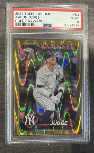 2024 Topps Chrome Aaron Judge Gold RayWave Refractor 44/50 PSA 9 MINT Yankees