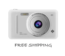 Digital Camera 32GB HD 1080P 50MP 2.4'' LCD Screen 8X Zoom Anti-Shake White