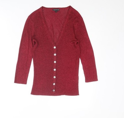 Roter Cardigan Pullover Damen UK Größe M Equation