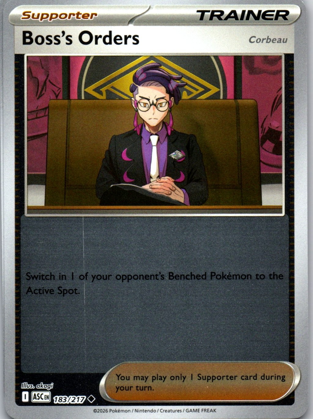 Boss's Orders [Corbeau] Reverse Holo Uncommon ME: Ascended Heroes 183/217 NM
