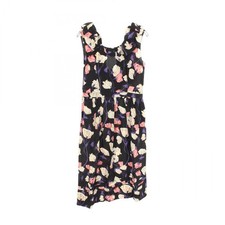 PRADA Sleeveless Dress 57518 silk Black Multicolor 42 Used Women