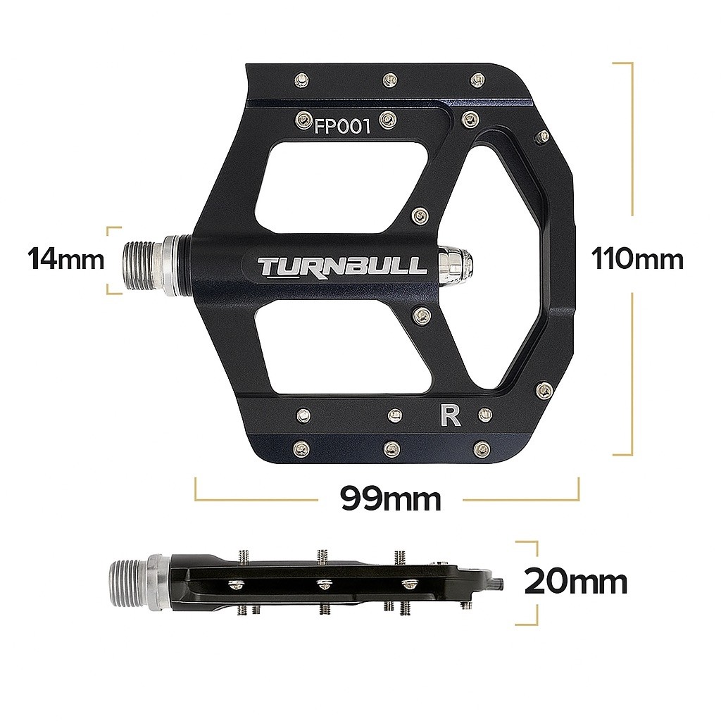 Turnbull Components Bicycle Pedals DU Bearing MTB Road Bike Pedals 9/16" A Pair