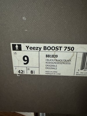 Size 9 - adidas Yeezy Boost 750 Triple Black