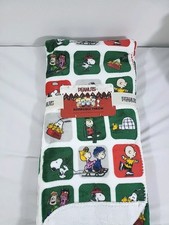 Peanuts New Berkshire 50in x 70in Reversible Throw Blanket Snoopy Christmas