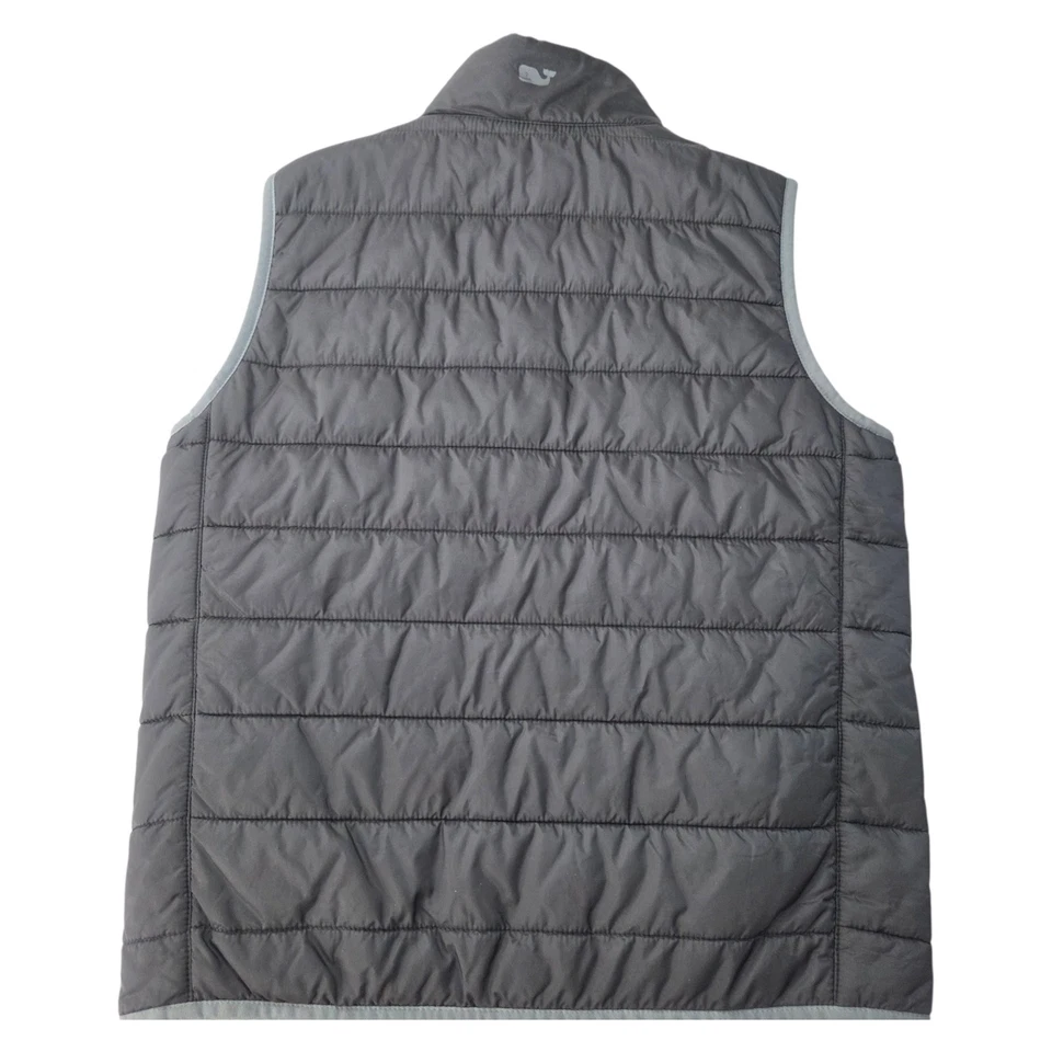 Chaleco acolchado Vineyard Vines para niños gris medio empaquetable clásico Preppy Foto 3 de 4