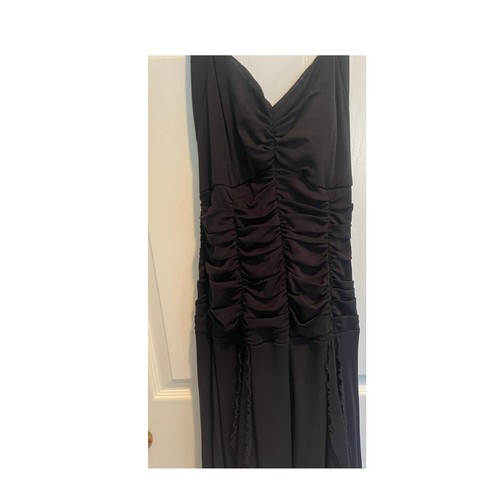 Vintage Sangria Ruched Halter Dress Black Womens Size 8P - Picture 6 of 9
