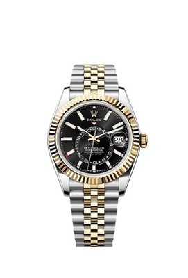 Rolex Sky-Dweller NEW 2026 Black Dial Two Tone Yellow Gold Fluted Jubilee