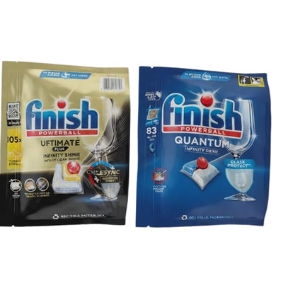 Finish Powerball Ultimate Plus (105) & Quantum Infinity Shine (83) - 188 Tabs Ne