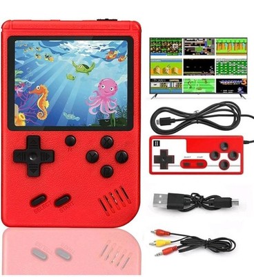 Game Box 3'' 8-Bit 500 Classic Handheld Console Red TV Gamepad Fun Mario Game